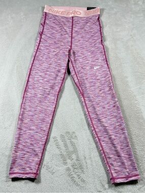 Nike Pro Leggings Space Dye Tight Fit‎ Women XS Purple Pink Polyester Training